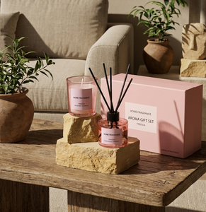 Ensemble diffuseur de parfum et bougie personnalisé en usine pour la décoration intérieure, combustion longue durée, boîte cadeau souvenir quatre couleurs - Product Image 3