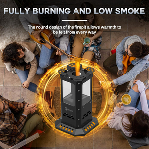 Chimeneas portátiles de pozo de fuego de acero inoxidable 430 para estufa de Camping, producto de venta de <span class=keywords><strong>pellets</strong></span> de madera sin humo - Product Image 6