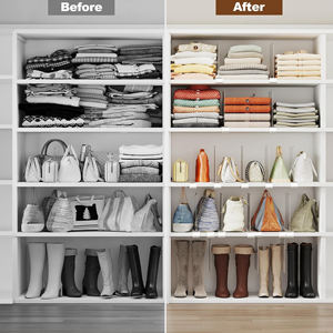 10pcs Super U Sustainable Acrylic Shelf Dividers for <b>Closet</b> <b>Organization</b> Clear Shelves Bedroom Use Clothing <b>Storage</b> - Product Image 5