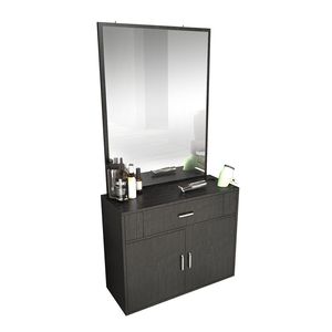 Thiết Kế Hiện Đại Treo Tường Salon Lưu Trữ Tủ Cắt Tóc Trạm Gương Nhà Tạo Mẫu Tóc Đồ Nội Thất Thiết Lập Cho Mall Khách Sạn <span class=keywords><strong>Stylist</strong></span> Của - Product Image 1