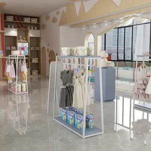Thời trang Kid cửa hàng bán lẻ trẻ em hàng may mặc cửa hàng trang trí showroom kệ trưng bày cho quần áo - Product Image 1