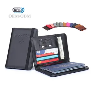 Protege Passport Geld klammern Faltbarer Großhandel Rfid Karten halter Schwarz Natur Pu Weich leder Sim Card Passport Cover Inhaber