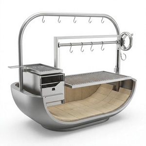 <span class=keywords><strong>Barbecue</strong></span> Patagonien Gaucho Grill demi-baril, parrilla argentine, avec crochets, accessoires de <span class=keywords><strong>barbecue</strong></span>, cuisson en extérieur - Product Image 1