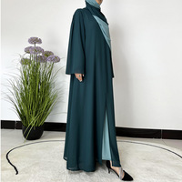 Ensemble Abaya Modeste Nouveau Design pour Femmes Musulmanes, Robe Maxi à Couleurs Contrastées avec Hijab Assorti