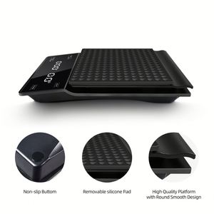 Balance de cuisine pour barista haute précision 3 kg/0,1 g avec écran LCD rétroéclairé, minuteur, fonctionne sur piles, pour expresso, café filtre, unités G/oz/ml - Product Image 2