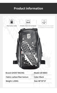 Mochila Impermeable para Motocicleta, con Cierre de Cremallera, para Casco Todoterreno, Ciclismo, con Bolsa de Hidratación para Ciclistas - Product Image 5