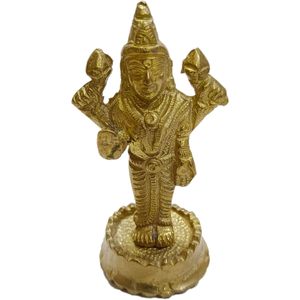 Estatua de Latón de Lord Vishnu Venkateswara Balaji de PARIJAT HANDICRAFT, Arte Decorativo, Ecológico, para Decoración de Bodas, Hogar, Templo, Artículo de Pooja - Product Image 2