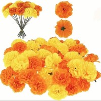 Têtes de fleurs artificielles en soie orange pour bouquets DIY, remplissage de boîtes cadeaux, décoration pour la fête des mères et mariages, vente en gros