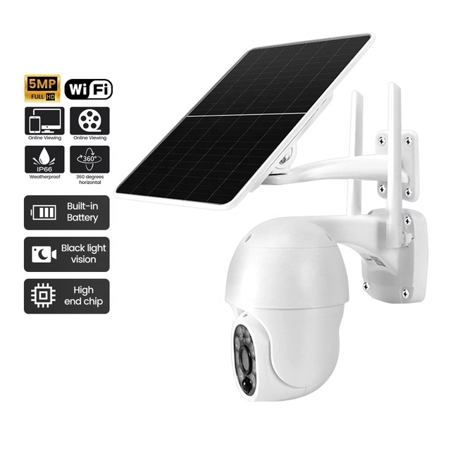 Full Hd Network Security 360 Camera Wifi Solar Powered Dome Camera 2.4G Network Video Recorder Wireless Outdoor Cctv