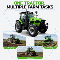 Tracteur agricole 150 ch 4x4 avec cabine climatisée, système hydraulique Huaxia, pour l'agriculture