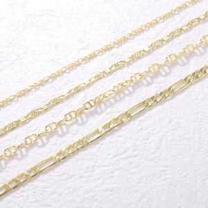 Chaînes en or 18 carats de 3 mm et 5 mm de largeur, modèles Figaro/Curb, <span class=keywords><strong>à</strong></span> billes/Mariner, ou trombones, pour colliers et bijoux DIY pour femmes - Product Image 4