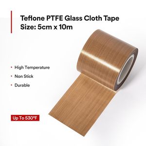 Ruban adhésif en silicone haute température pour machine de scellage, <span class=keywords><strong>plaque</strong></span> de marquage à chaud, toile de fibre de verre PTFE, adhésif imperméable isolant et masquant - Product Image 2