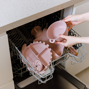 ES-Pro ODM/OEM tùy chỉnh Silicone sản phẩm em bé trẻ sơ sinh Bộ đồ ăn bé ăn Đặt món ăn & đồ dùng sippy cup Bát tấm BIB Mat Bộ - Product Image 5