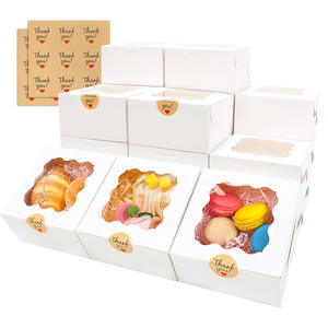 Scatola per Torte in Cartone Bianco Ecologico da 8 Pollici con Finestra per <span class=keywords><strong>Pasticceria</strong></span> e Prodotti da Forno, Logo Stampato - Product Image 3