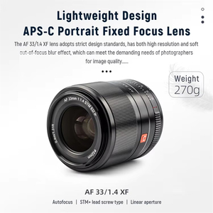 ヴィルトロックス AF 33mm 富士レンズ F1.4 XF 固定焦点 大口径 フルフレーム 52mm 口径 富士フイルム Xマウント X-4T X-T100 メタル - Product Image 4