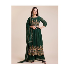 Sharara Kurti de diseño moderno de lujo de alta calidad con traje Dupatta Salwar para bodas y fiestas de proveedor indio - Product Image 1