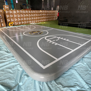 Terrain de basket-ball gonflable en PVC sur mesure, tapis d'air noir pour gymnastique intérieure, pour enfants ou adultes, tapis d'air DWF pour gymnastique - Product Image 2
