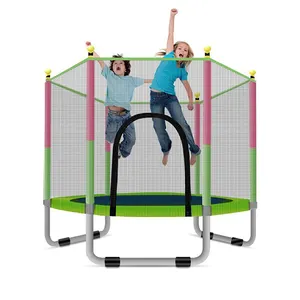 Trẻ em Thể dục dụng cụ thiết bị thể dục trong nhà Mini Trampoline nhảy đàn hồi với lưới bảo vệ bao vây an toàn Net