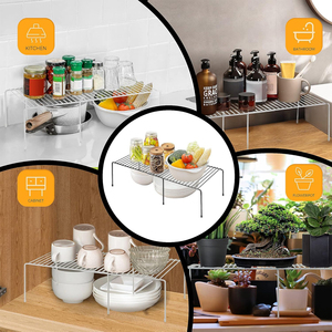 Có thể mở rộng 2 gói nhà bếp Kệ tổ chức chống gỉ Dây Kim Loại tủ gia vị giá lưu trữ Kệ - Product Image 6