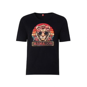 Camiseta Mama Lion Negra Unisex para Adulto, Cuello Redondo, Manga Corta, Estampado Digital, Gráfico Promocional - Product Image 2