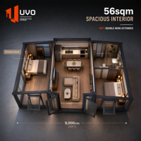Maison conteneur extensible UVO 30FT : 56 m² de luxe pour une retraite écologique |   270 °   Villa de villégiature avec vue panoramique pour le marché australien