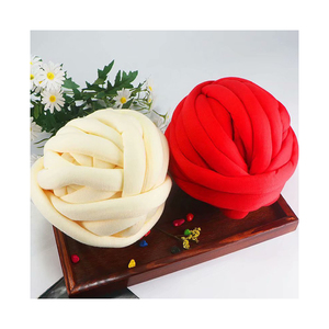 Filato Spesso Riciclato ad Alta Tenacità per Uncinetto con Anima in Cotone e <span class=keywords><strong>Lana</strong></span> a Tubo per Coperte Fai-da-te Lavorazione a Mano e Braccia - Product Image 2