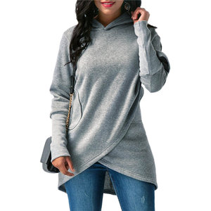 PA 2025 Autumn Solid Color Women's Casual Hooded Knitted Breathable Eco-Friendly Loose Long Sleeve Polyester/Cotton HR962 - Product Image 1