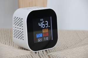 자동 경보 CO2 모니터 가스 분석기가 있는 CO2 감지기 NDIR 온도 및 습도 및 공기질 모니터 - Product Image 4