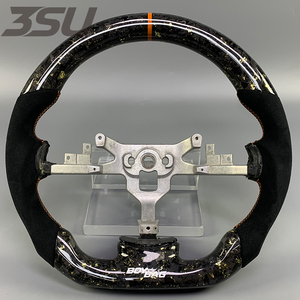 Volante in Fibra di Carbonio Forgiata per <span class=keywords><strong>Corvette</strong></span> C6 con Design Personalizzato Sportivo a Fondo Piatto in Microfibra Scamosciata - Product Image 1