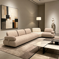 Ensemble de canapés modernes sans cadre en mousse pour salon d'appartement, style minimaliste nordique, canapé modulaire en forme de L