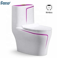 Ensemble WC monobloc en céramique de luxe moderne à double chasse, avec siphon en S et en P, pour salle de bain, sanitaires, cuvette et siège de toilette