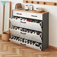 Moderner Minimalistischer Ultradünner Dreischichtiger Konvertierbarer Schuhschrank, Wohnmöbel für Eingangsbereich, Wohnzimmer, Apartment, Hotel