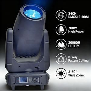 Projecteur LED à tête mobile 700W DMX512 34CH pour événements théâtraux avec effet de lumière douce par atomisation - Product Image 2