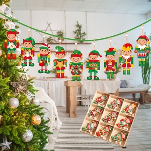 18Pcs Christmas Green Monster Thief Wooden Pendants Ornaments <strong>Wood</strong> Crafts <strong>Xmas</strong> <strong>Tree</strong> Ornaments Christmas Pendant Decorations - Product Image 3