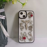 Coque de téléphone personnalisée en TPU pour iPhone 18 Pro Max, style gothique, crâne et rose, avec motif croix d'ange, pour femmes, compatible avec les modèles 17 et 16