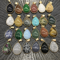 Nouveau Collier en Cuivre Turquoise avec Pendentif Goutte d'Eau Bordé de Pierres Semi-Précieuses en Agate et Cristal, Meilleure Vente pour l'Approvisionnement Transfrontalier