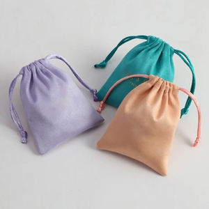 Custom Logo Recyclable Velvet <b>Drawstring</b> <b>Pouches</b> Custom Colors for Small Ring Earring Bracelet Jewellery Packaging Watch Wine - Product Image 3