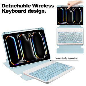 Clavier sans fil détachable de protection, accessoires pour tablette en TPU, pour <span class=keywords><strong>iPad</strong></span> Pro 11 pouces 2024, étui transparent <span class=keywords><strong>rotatif</strong></span> à 360 degrés - Product Image 3