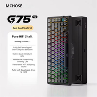 Teclado Recargable MCHOSE G75 V2 con Interruptores Lineales Personalizados, Luz de Fondo Orientada al Sur, Sonido Cremoso para Gamers de Esports y Trabajo