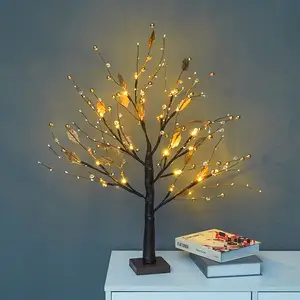 Luminária LED branca quente alimentada por bateria para árvore de bonsai DIY, decoração de casa de férias e casamento