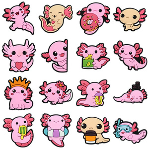 Adornos de <span class=keywords><strong>PVC</strong></span> de animales de dibujos animados lindos: salamandra, ranita colorida, accesorios decorativos para zapatos y zuecos - Product Image 2