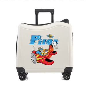<span class=keywords><strong>Valise</strong></span> cabine 20 pouces pour enfants, avec fonction siège et roulettes, motif dessin animé, aide à la marche pour bébé - Product Image 6