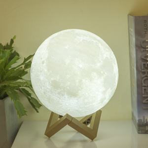 Lampe led imprimée en 3d rappelant la lune, Rechargeable par usb, luminaire décoratif d'intérieur, nouveau modèle de 2020 - Product Image 4
