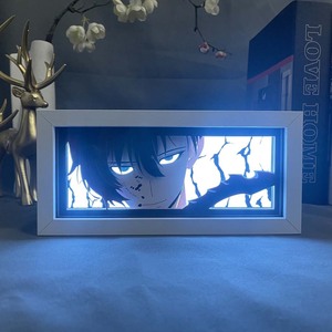 Phim hoạt hình Anime onochromatic ánh sáng trang trí đèn UV in giấy khắc toàn thời gian Thợ Săn khung gỗ khung hình bằng gỗ - Product Image 6