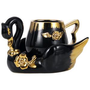 Creative Ceramic Hand-molded Swan <b>Coffee</b> Cup and Saucer Household Ceramic <b>Coffee</b> Cup and Saucer - Product Image 1