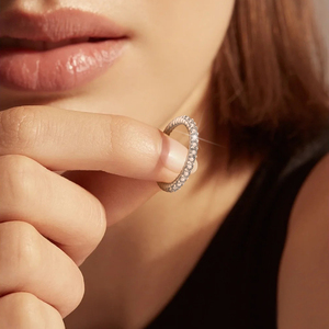 Anillo de Eternidad de <span class=keywords><strong>Plata</strong></span> de Ley 925 con Cuerda Trenzada y Circonita, Anillo de Compromiso de Lujo para Mujer, Venta al por Mayor B2B - Product Image 3