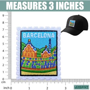 Parche Bordado de Barcelona de 3 Pulgadas, Termoadhesivo o para Coser, Aplique de Tela para Bolsos - Product Image 3