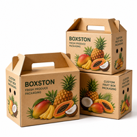 Boîtes d'emballage pour fruits et légumes en carton ondulé, personnalisées, imprimées, en matériaux recyclés, imperméables, avec gaufrage et logo, vente en gros
