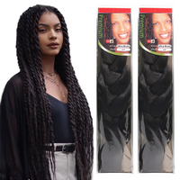 Tresses Jumbo 82 pouces 165g, Cheveux Synthétiques Yaki à Trame Unique pour Crochet, Fibre Haute Température pour Femmes Noires