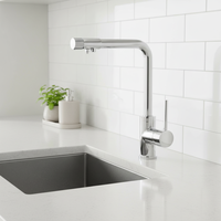 Robinet d'eau chromé à poignée unique Tidjune, robinet de filtration d'eau pivotant avec purificateur d'eau à 3 voies, robinets de cuisine